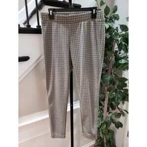 Cooper & Ella Women's Black & White Houndstooth Polyester Straight Leg‎ Pants M